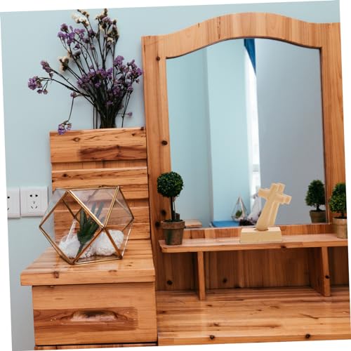 Yardenfun 1 Set Wooden Cross Table Altar Cross Wood Standing Latin Cross Wood Cross Centerpiece Unfinished Wood Cross Decorative Cross for Desk Table Yardenfun