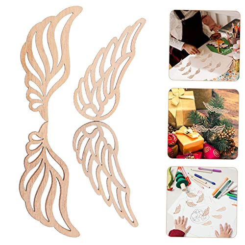 SEWACC Wedding Decorations 100pcs Angel Wings Wood Piece Wood Crafts for Blank Woon Signs Blank Labels Angel Wing Ornaments Angel Wings Cutouts SEWACC