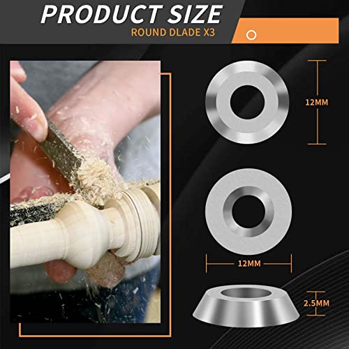 NNBWKIXI 12PCS Carbide Lathe Tools Carbide Inserts for Wood Lathe Turning Tool,Include 11mm Square with Radius,12mm and 8.9mm Round,30x10mm Diamond NNBWKIXI