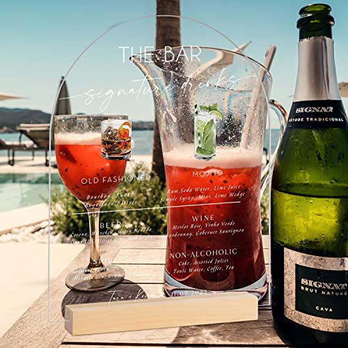 8x10 Inch Arch Acrylic Sign with Wood Stand-6 Pack Clear Arched Acrylic Sheets with Stand, DIY Arch Acrylic Sign Blank for Wedding Sign Menu Sign JINMURY