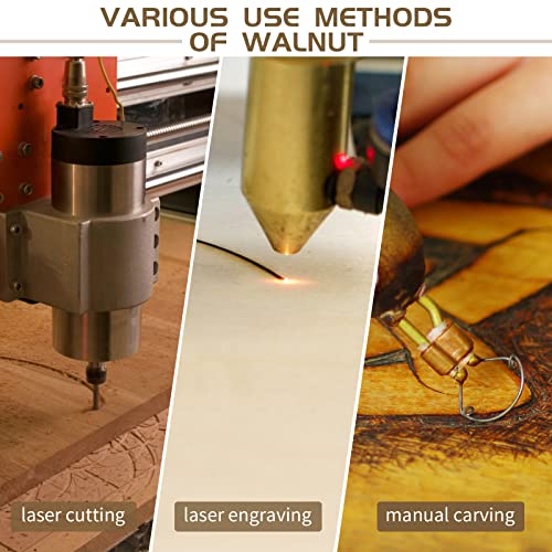 12 Pcs Walnut Unfinished Wood Craft, 12 x 12 x 1/8 Inch - 3mm Thick Walnut Unfinished Plywood for Laser Cutting & Engraving, School DIY Projects, Vemkyrio