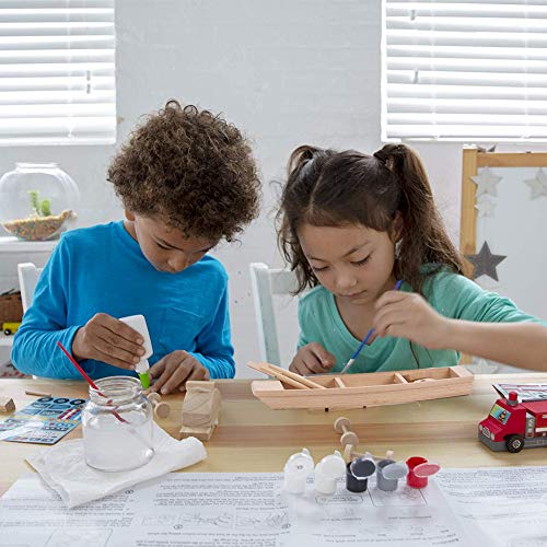 GORGECRAFT 11.6 Inch Large Wooden Boat Unfinished Natural Canoe Wood Craft Project Nautical Fishing Boat Model Ocean Landscape Ornamnets Sailboat GORGECRAFT