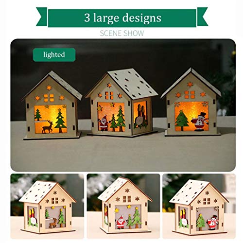 QIAONIUNIU Wood Craft Kits Unfinished Small Houses 3D Cutting Wooden Puzzle Toy for Kids and Adults Build Your Own Perfect Decoration-Including 7 pcs QIAONIUNIU