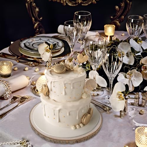 Natural Round Wood Slices 10 Pack 8-9 inches Unfinished Wood kit Circles DIY Crafts Wood Ornament Discs with 10 PCS Cards and 10 PCS Wood Table FORACKS