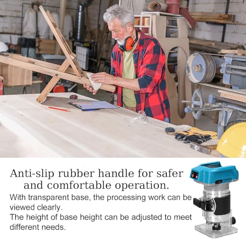 Cordless Compact Router, Weytoll 18V 18000RPM Brushless Trim Router, Wood Trimmer Router, 6.35mm Trim Diameter Cordless Palm Router Suitable for Weytoll