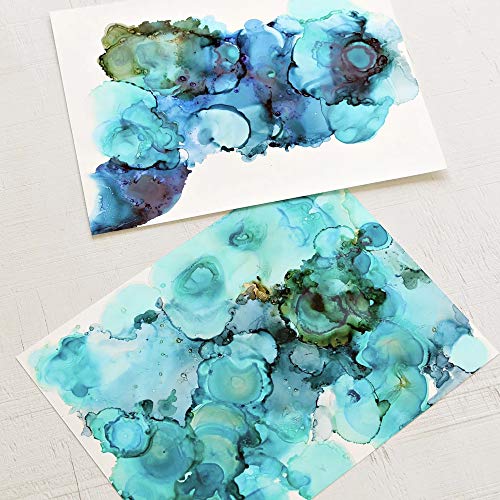 Pixiss Blue Alcohol Ink Set - 5 Shades of Highly Saturated Alcohol Ink for Epoxy Resin Supplies, Yupo Paper, Tumblers, Coasters - Resin Colorant for Pixiss