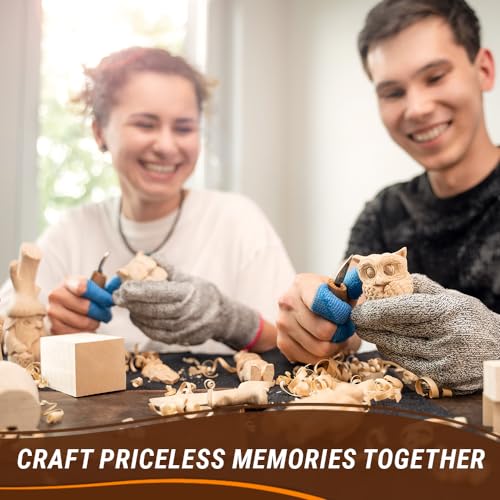 BeaverCraft Basswood Carving Blocks Carving Wood Bass Wood for Carving 7PCS - Whittling Wood for Crafts Wood Carving Kit Wooden Blocks Unfinished - BeaverCraft