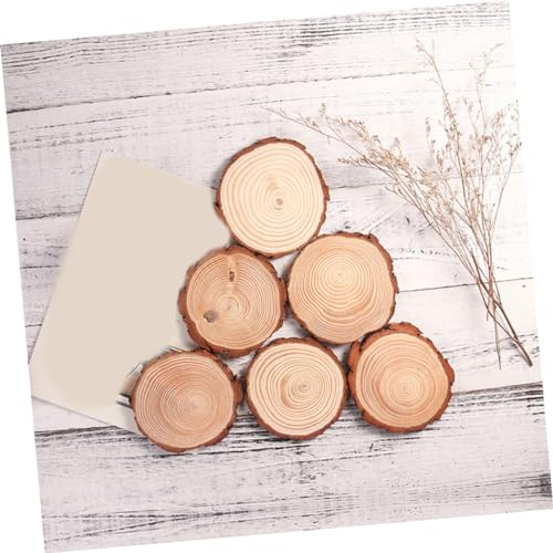 BESPORTBLE 12pcs Bark Coasters Wood Coasters with Bark Succulent Pot Holder Wood Disc Coasters Unfinished Wood Slices Table Cup Base Cork Base Under BESPORTBLE