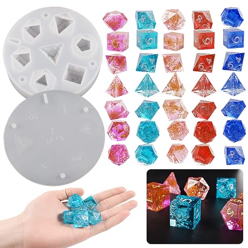 Dice Mold 7 Cavities Dice Mold Dice Resin Casting Mold Resin Making Molds Silicone Mold for Candle Home Decorate Mold Candle Making Mold 3D Animal ESEDAGE