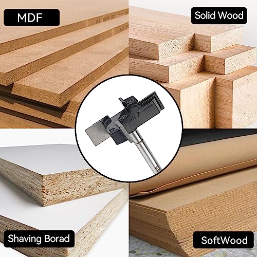 CENYB CNC Spoilboard Surfacing Router Bits,4 Teeth 1/4 inch Shank 2 inch Cutting Dia with Router Collet for Woodworking Tools cenyb