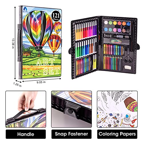 VigorFun Art Kit, Drawing Painting Art Supplies for Kids Girls Boys Teens, Gifts Art Set Case Includes Oil Pastels, Crayons, Colored Pencils, VigorFun