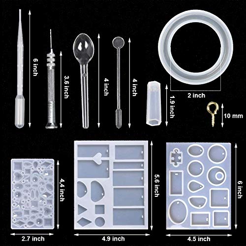 EuTengHao 229Pcs DIY Jewelry Casting Molds Tools Set More Than 120 Designs Contains 8 Silicone Jewelry Resin with 70 Designs,1 Earring Molds with 25 EuTengHao