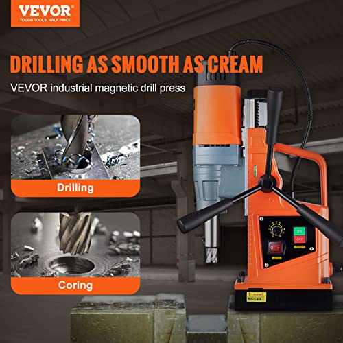 VEVOR Magnetic Drill, 1550W 2" Boring Diameter, 2922lbf/13000N 500 RPM Portable Electric Mag Drill Press with Variable Speed, Drilling Machine for VEVOR