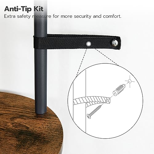 HOOBRO 5-Tier Industrial Arched Bookshelf with Rustic Brown Finish HOOBRO