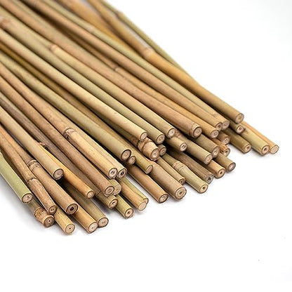 Plant Stakes,18 Inch Bamboo Stakes，Natural Garden Stakes for Indoor and Outdoor Plants，POLIUMB 50PCS Poles Sticks for Tomatoes,Beans,Flowers,Trees