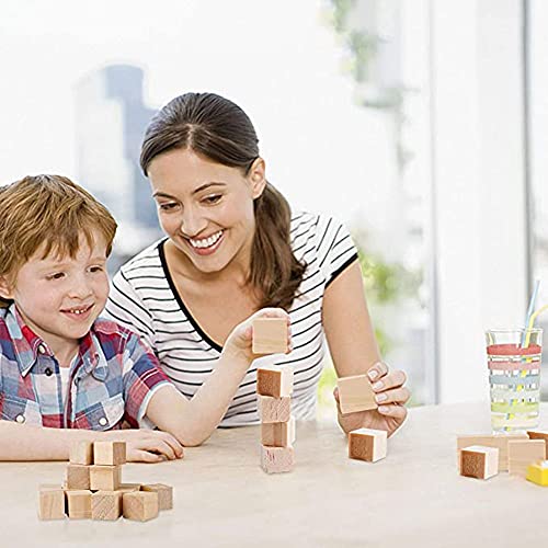 50Pcs Wooden Square Number Cubes,Unfinished Natural Wood Blocks, Natural Solid Cube,Hardwood Alphabet Photo Blocks Making Craft Gift(1x1x1cm) Generic