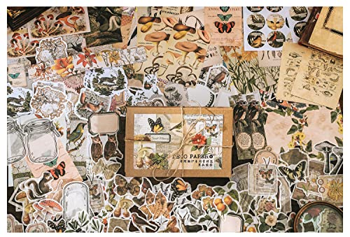 Knaid 200 Pieces Vintage Ephemera Pack Decoupage Paper Junk Journal Kit Scrapbook Planner Sticker Supplies for Art Journaling Bullet Journals Collage Knaid