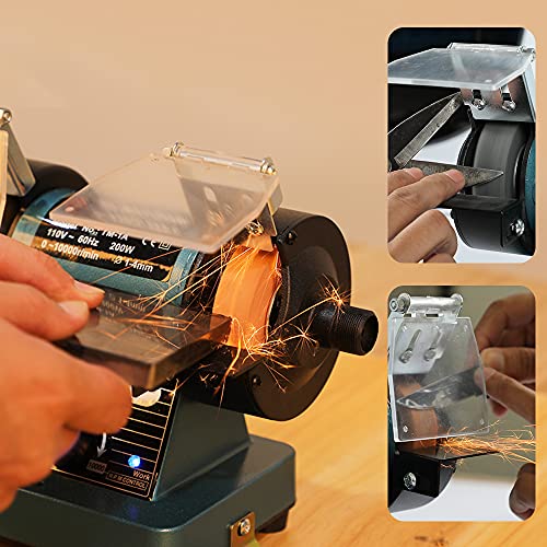 LIBAOTML Mini Bench Grinder with Variable Speed for Polishing, Buffing, and Jewelry Making, Small Bench Polisher and Professional Lapidary Equipment LIBAOTML
