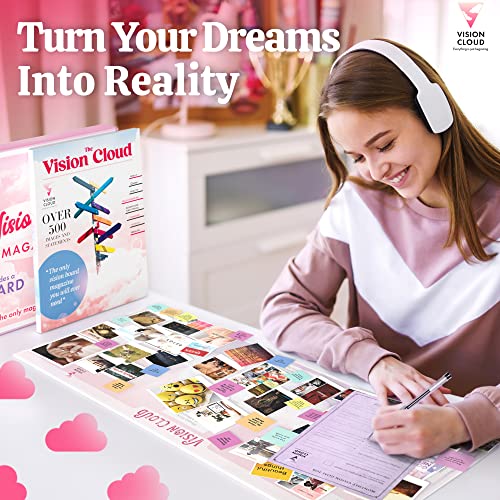 Vision Board Magazine Kit – Adult Mood Board & Scrapbook Supplies Kit - Over 500 Beautiful Pictures & Motivating Words – Includes Planner Activities The Vision Cloud