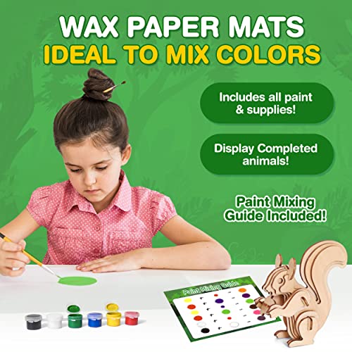 CoolToys Whimsical Woods Paint n' Play 3D Model and Craft Kit - Educational and Fun 3D Wooden Models Building and Painting Set for Kids Ages 6+ - CoolToys