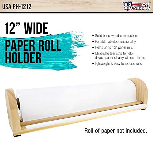 US Art Supply 12 inch Wooden Tabletop Easel Paper Roll Holder & Dispenser US Art Supply