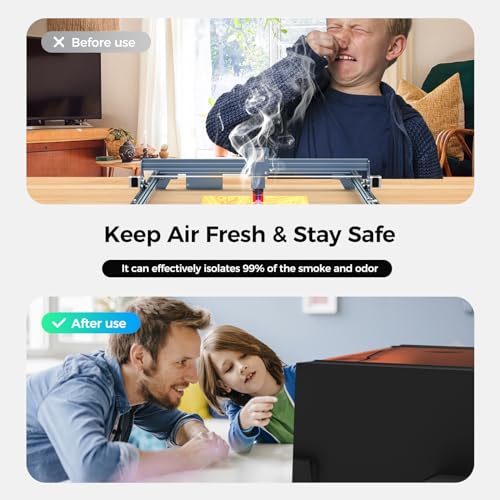Creality Laser Engraver Enclousre Pro,Fireproof and Dustproof Protective Cover with Exhaust Fan 4000RPM,28.3 x 28.3x 15.7in Against Odor and Noise Creality