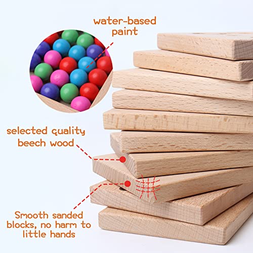 Wooden Number Tracing Board Set, Toddler Montessori Math Beads Counting Toy, Preschool Learning and Educational Math Game for Kids BBtinker