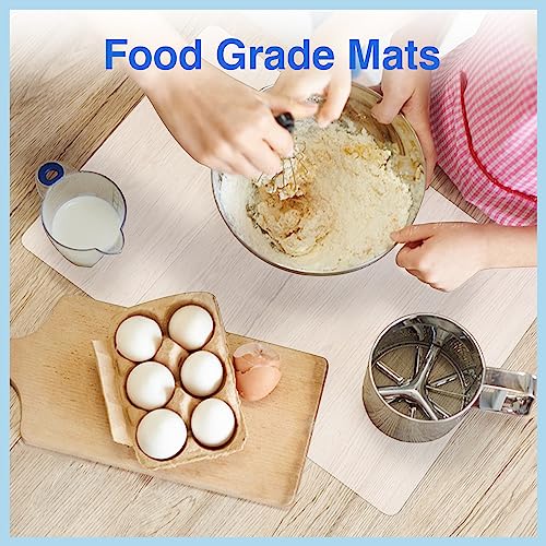 Silicone Mats for Crafts, Translucent, Non-Slip Heat Resistant, 11.8×15.7In (2/Pack) Silicone Placemats for Jewelry, Epoxy Resin,Glitter Slime, DIY PaBUSIOr