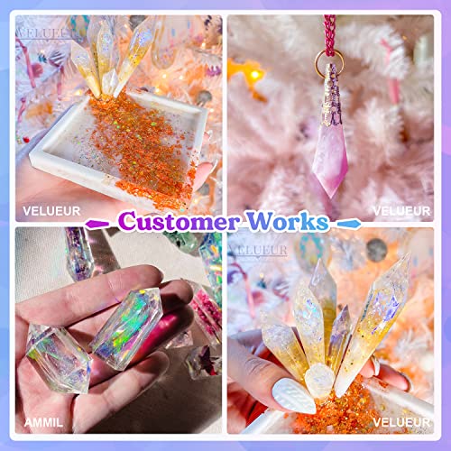 LET'S RESIN Resin Molds 18Pcs Pendulum Crystal Molds for Resin, Silicone Molds for Resin,Multi-Facet Resin Jewelry Molds for Quartz Crystals LET'S RESIN