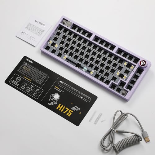 EPOMAKER x LEOBOG Hi75 Aluminum Alloy Wired Gaming Keyboard Barebones Kit, 75% Gasket-Mounted RGB Creamy Keyboard, Hot-swap Custom Mechanical EPOMAKER