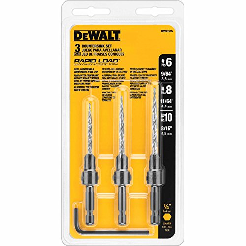 DEWALT Countersink Drill Bit Set #6, #8, #10, 3-Piece (DW2535) - WoodArtSupply