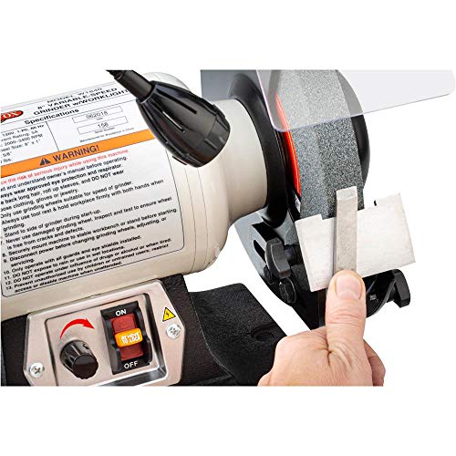 Shop Fox W1840 Variable-Speed Grinder with Work Light, 8",Black,white Shop Fox