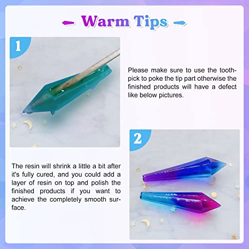 LET'S RESIN Resin Molds 18Pcs Pendulum Crystal Molds for Resin, Silicone Molds for Resin,Multi-Facet Resin Jewelry Molds for Quartz Crystals LET'S RESIN
