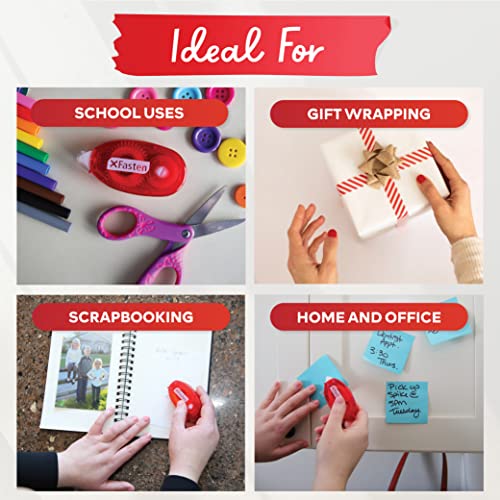 XFasten Adhesive Roller for Scrapbooking, 8mm x 30ft 4-Pack Double Sided Glue Tape Roller, Scrapbook Supplies for Adults, Photo Tape for Scrapbooking XFasten