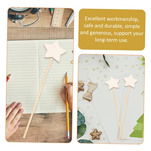 Yardwe 6Pcs Wand Unfinished Wooden Wands DIY Princess Wand kit Girls Costume Accessories Fairy Wood Wands Princess Party Decorations Fairy Sticks Yardwe