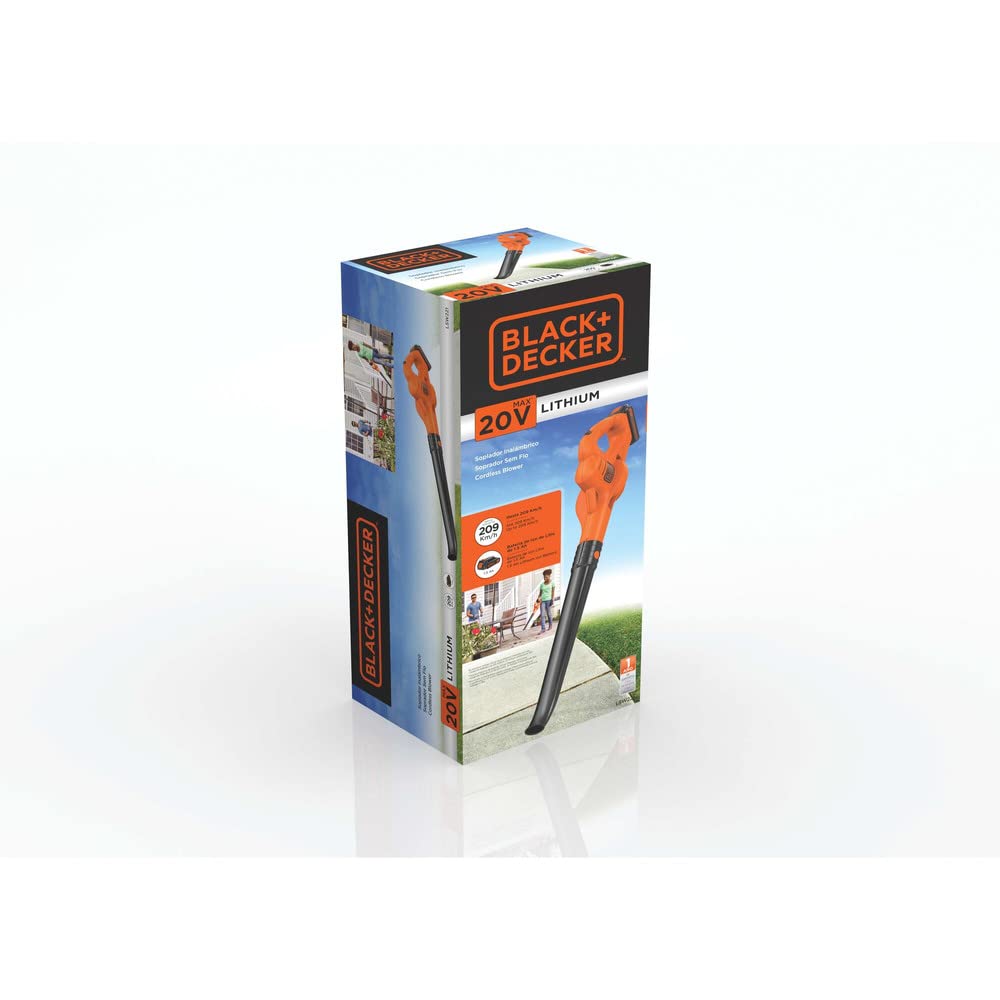 BLACK+DECKER 20V MAX Cordless Leaf Blower, Lawn Sweeper, 130 mph Air Speed, Lightweight Design, Battery and Charger Included (LSW221) BLACK+DECKER