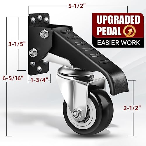SPACECARE Workbench Casters Retractable Casters Kit 600Lbs, Retractable Casters Heavy Duty Bench Caster Wheels Workbenches Tables and Equipments, SPACECARE