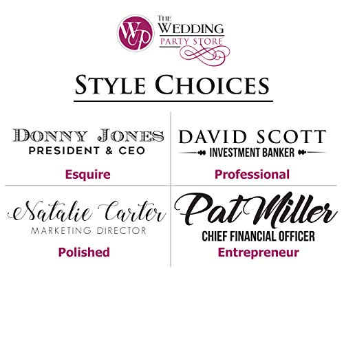 The Wedding Party Store, Custom Engraved Desk Name Plate - Personalized Desk Wedge with Business Card Holder (Walnut Wood) The Wedding Party Store