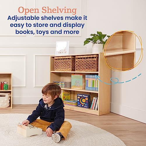 ECR4Kids Classic Bookcase, 36in, Adjustable Bookshelf, Natural ECR4Kids