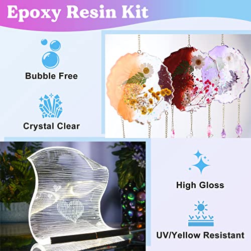 LET'S RESIN Resin Epoxy Kit, 1.5 Gallon Bubble Free & Crystal Clear Epoxy Resin Supplies with Measuring Cups,Stir Stick,Gloves,Resin and Hardener for LET'S RESIN