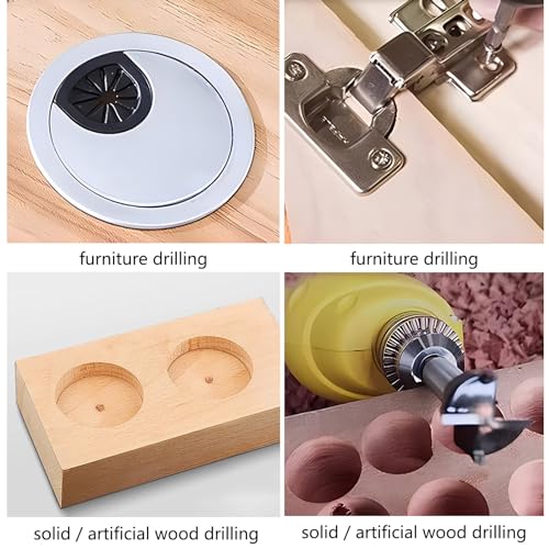 TA-VIGOR 75mm Forstner Drill Bit, Tungsten Carbide 3 Inch Forstner Bit with Hex Shank for Wood Plastic Hole Drilling, Suitable for CNC, Electric TA-VIGOR