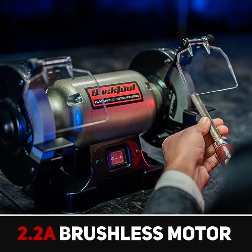 BUCKTOOL 6-Inch 1/3HP Low-Speed Bench Grinder, High Precision Wobble-free Wheel Grinder, TLG-150S Bucktool