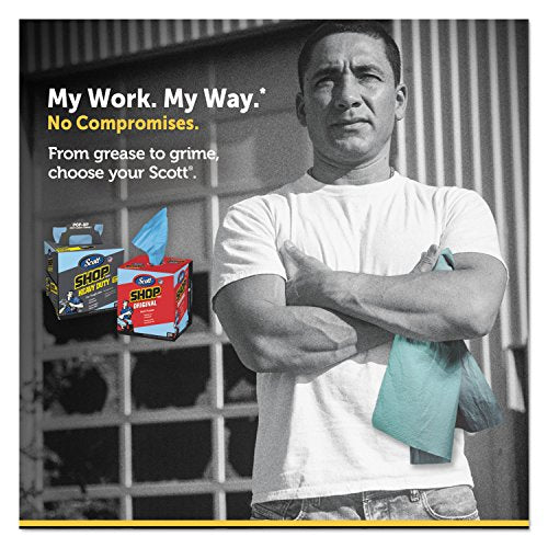 Scott 75190 Shop Towels, POP-UP Box, Blue, 10 x 13, 200/Box, 8 Boxes/Carton Kimberly-Clark