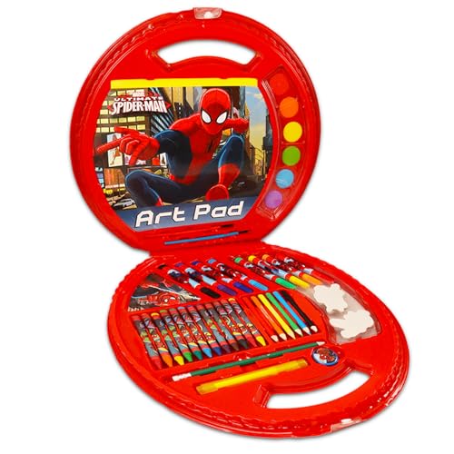 Marvel Spiderman Activity Set for Kids ~ Spiderman Art Case Bundle with Games, Puzzles, Activities, Stickers, Arts and Crafts Marvel
