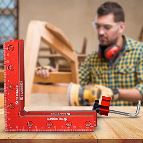 Silginnes 90 Degree Positioning Squares Right Angle Clamps for Woodworking - 2 Pack (5.5"*5.5")Aluminium Alloy Corner Clamp Woodworking Carpenter Silginnes