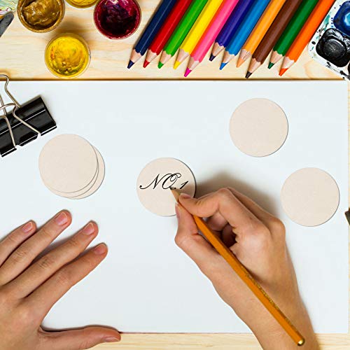 Arroyner 2" Small Wood Circles Round Wood Discs DIY Unfinished Round Blank Wooden for Crafts, School Project, Decoration 120 Pieces Arroyner
