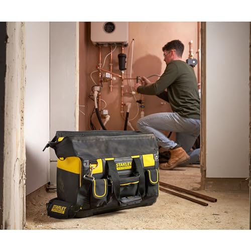 STANLEY FATMAX Open Mouth Rigid Tool Bag with Storage Compartment, Multi-Pockets Storage Organiser, 20 Inch, FMST1-71180 Stanley