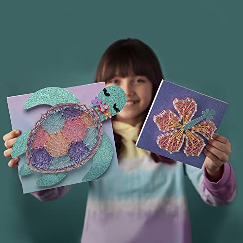 Craft-tastic — String Art Sea Turtle for 2 Fun Craft Projects — Sea Turtle and Hibiscus Flower — Ages 10+ Craft-tastic