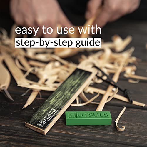 Hutsuls Pocket Knife Strop Kit - Get Razor-Sharp Edges with Pocket Leather Strop for Knife Sharpening, Easy to Use Knife Stropping Kit with Stropping Hutsuls
