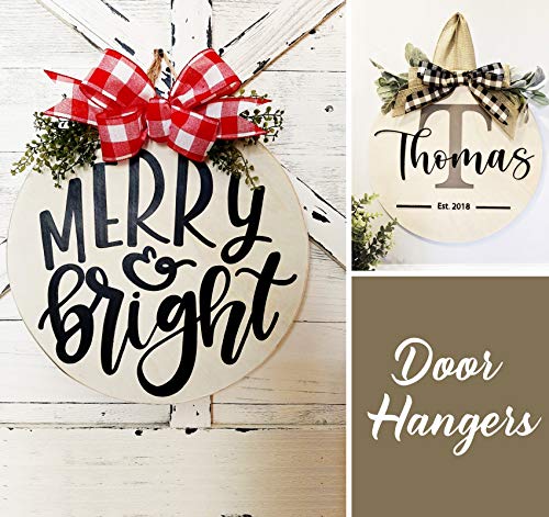 ilauke 14 Inch Wood Circles for Crafts, 4Pcs Blank Wooden Rounds Discs, 1/4 Inch Thick Wood Rounds for Crafts, Door Hangers, Wood Signs, Painting, ilauke